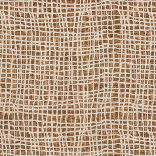 Rust And Ivory Striped Washable Area Rug With UV Protection Photo 4