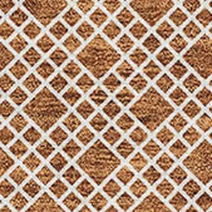 Rust And Ivory Striped Washable Area Rug With UV Protection Photo 2