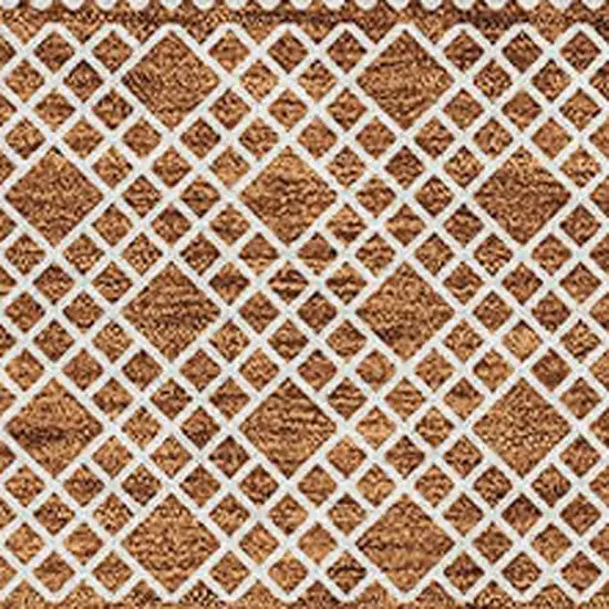 Rust And Ivory Striped Washable Area Rug With UV Protection Photo 3