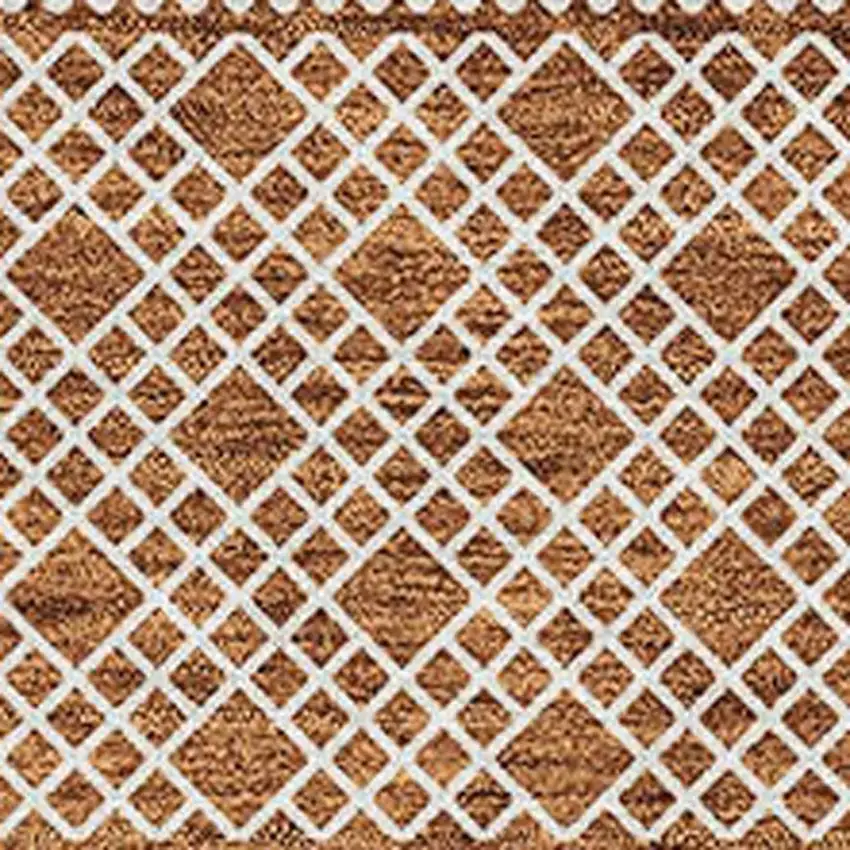 Rust And Ivory Striped Washable Area Rug With UV Protection Photo 3