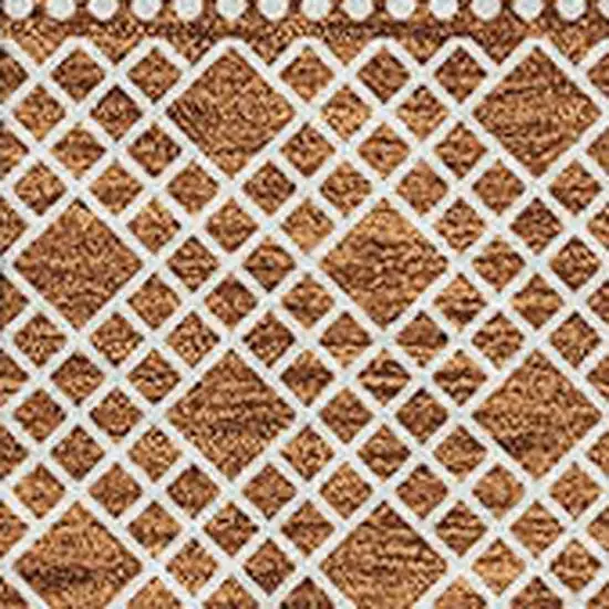 Rust And Ivory Striped Washable Area Rug With UV Protection Photo 3