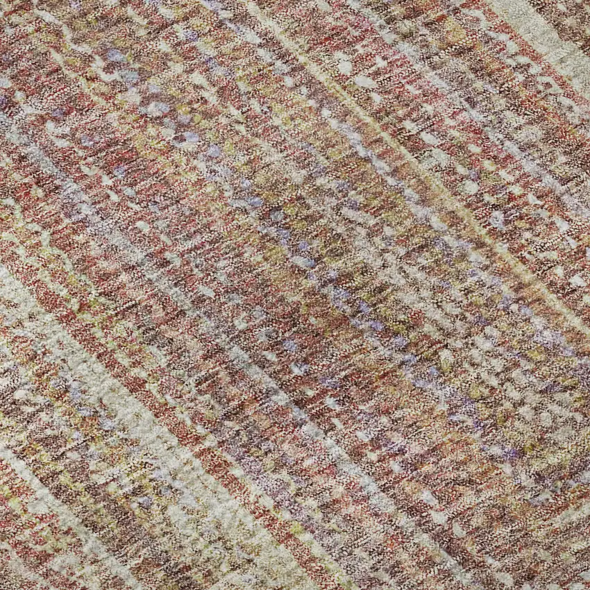 Rust And Mauve Geometric Washable Area Rug With UV Protection Photo 8