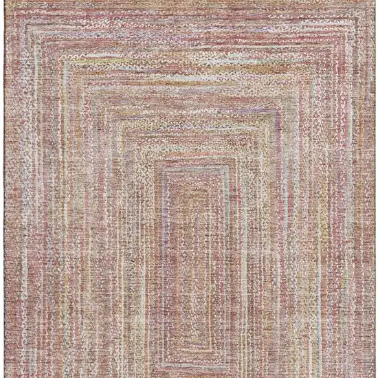 Rust And Mauve Geometric Washable Area Rug With UV Protection Photo 2