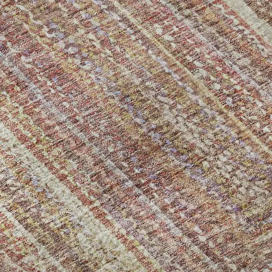 Rust And Mauve Geometric Washable Area Rug With UV Protection Photo 9