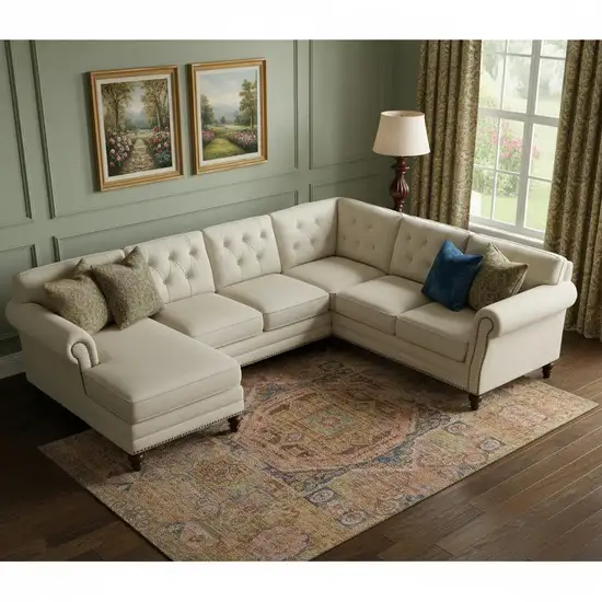 Rust And Navy Blue Oriental Washable Area Rug With UV Protection Photo 2