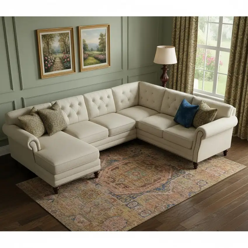 Rust And Navy Blue Oriental Washable Area Rug With UV Protection Photo 2