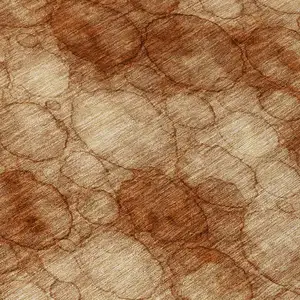 Photo of Rust And Orange Abstract Washable Indoor Outdoor Area Rug