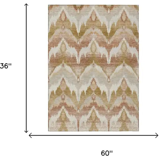 Rust And Orange Abstract Washable Indoor Outdoor Area Rug Photo 6