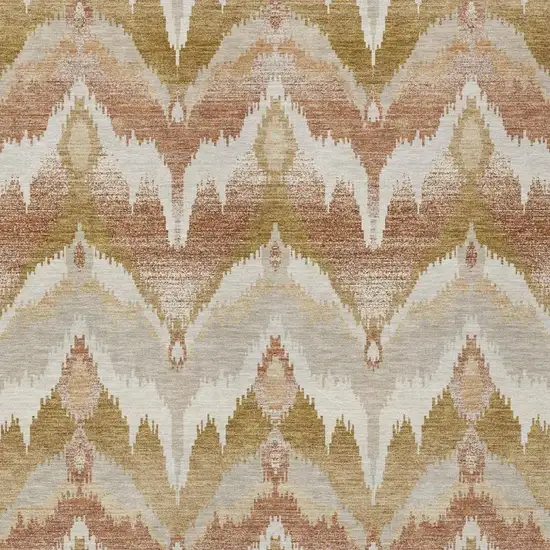 Rust And Orange Abstract Washable Indoor Outdoor Area Rug Photo 1
