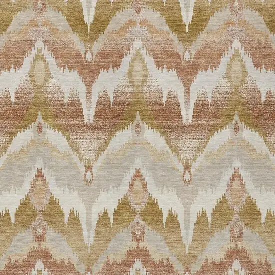 Rust And Orange Abstract Washable Indoor Outdoor Area Rug Photo 2