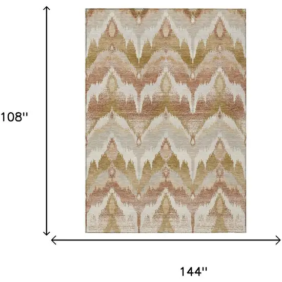 Rust And Orange Abstract Washable Indoor Outdoor Area Rug Photo 6