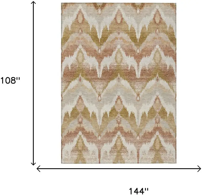 Rust And Orange Abstract Washable Indoor Outdoor Area Rug Photo 6