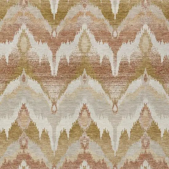 Rust And Orange Abstract Washable Indoor Outdoor Area Rug Photo 3