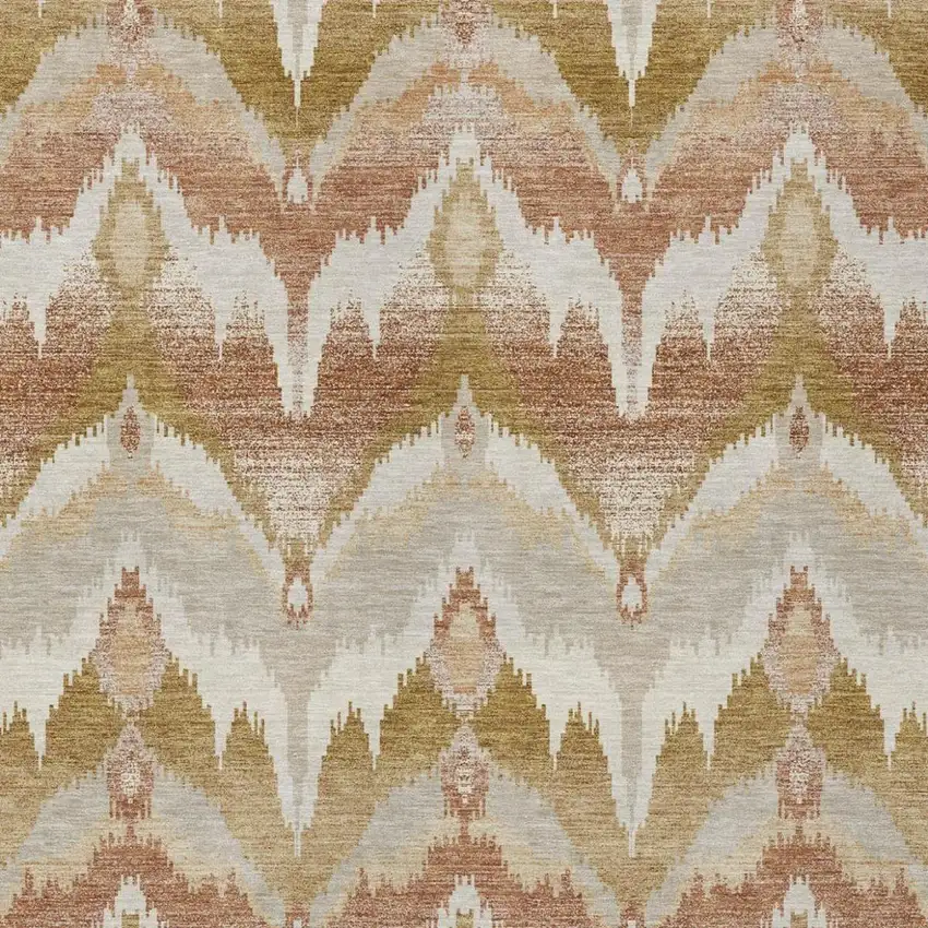Rust And Orange Abstract Washable Indoor Outdoor Area Rug Photo 3