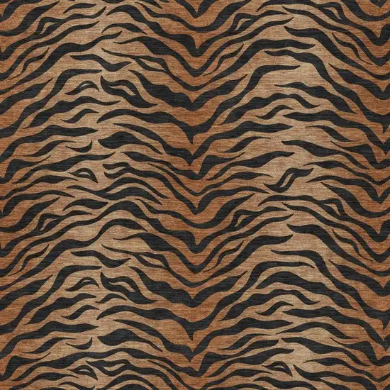 Rust And Orange Animal Print Washable Indoor Outdoor Area Rug Photo 1