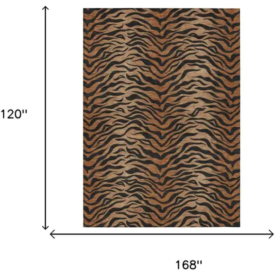 Rust And Orange Animal Print Washable Indoor Outdoor Area Rug Photo 6