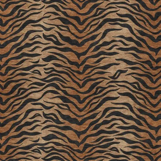 Rust And Orange Animal Print Washable Indoor Outdoor Area Rug Photo 1
