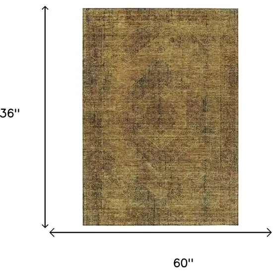 Rust And Orange Oriental Washable Indoor Outdoor Area Rug Photo 7