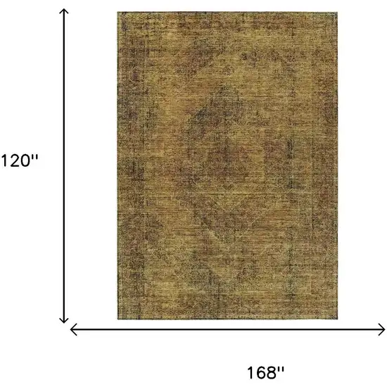 Rust And Orange Oriental Washable Indoor Outdoor Area Rug Photo 7