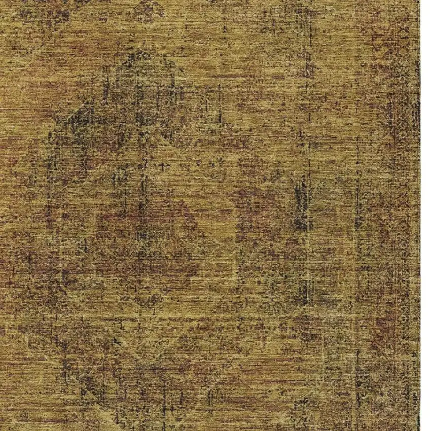 Rust And Orange Oriental Washable Indoor Outdoor Area Rug Photo 3
