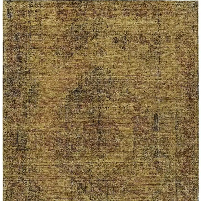 Rust And Orange Oriental Washable Indoor Outdoor Area Rug Photo 4