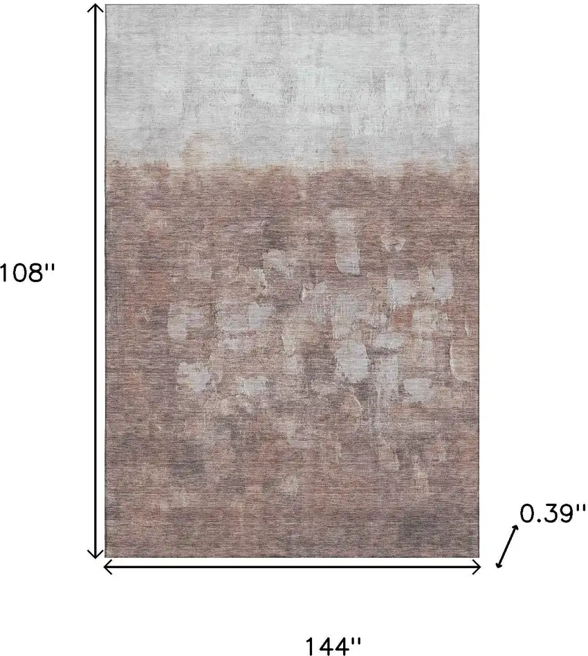 Rust And Silver Abstract Washable Area Rug With UV Protection Photo 8