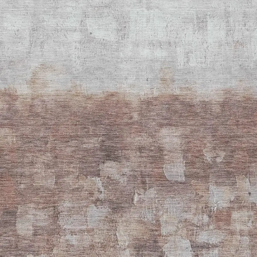 Rust And Silver Abstract Washable Indoor Outdoor Area Rug Photo 4