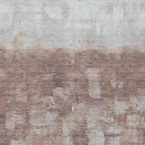 Rust And Silver Abstract Washable Indoor Outdoor Area Rug Photo 4