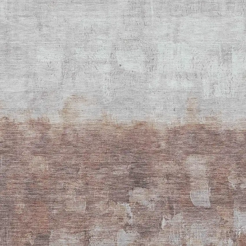 Rust And Silver Abstract Washable Indoor Outdoor Area Rug Photo 3