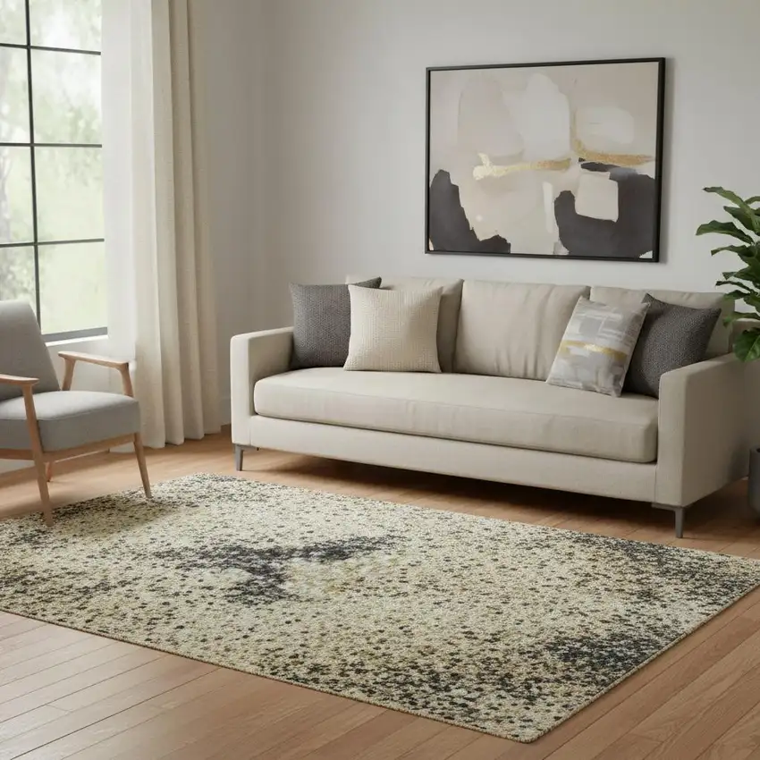 Rust Beige And Blue Abstract Washable Area Rug With UV Protection Photo 2