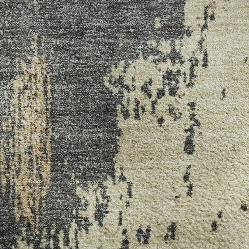 Rust Beige And Blue Abstract Washable Area Rug With UV Protection Photo 4