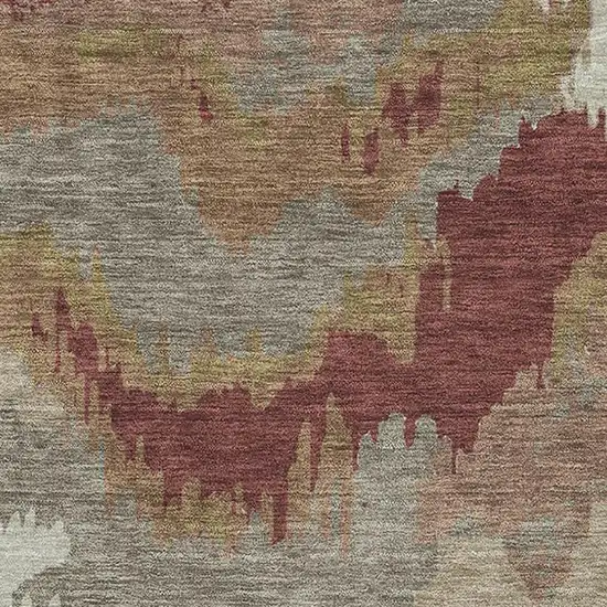 Rust Beige And Copper Abstract Washable Area Rug With UV Protection Photo 5