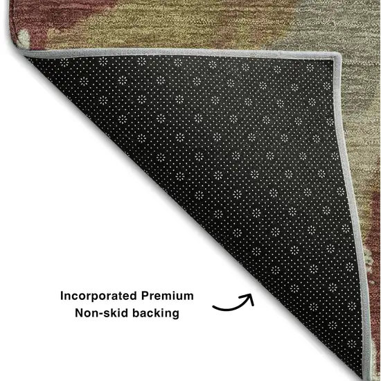 Rust Beige And Copper Abstract Washable Area Rug With UV Protection Photo 7