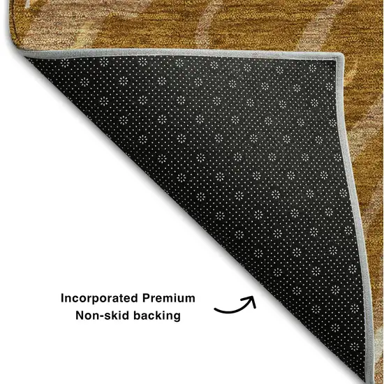 Rust Beige And Gray Abstract Washable Area Rug With UV Protection Photo 6