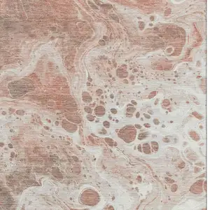 Photo of Rust Beige And Ivory Abstract Washable Area Rug With UV Protection