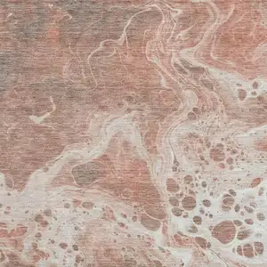 Photo of Rust Beige And Ivory Abstract Washable Area Rug With UV Protection