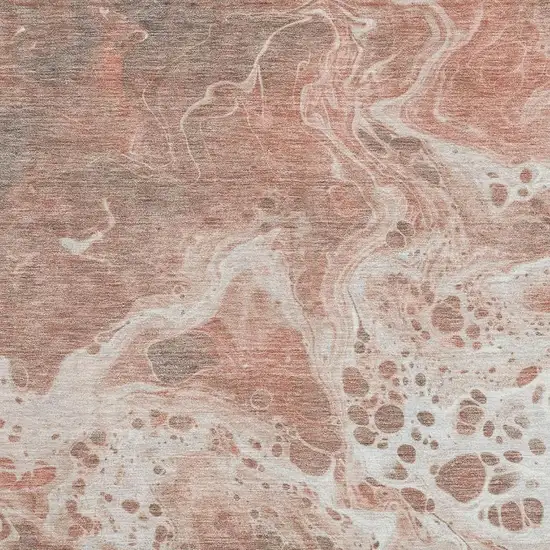 Rust Beige And Ivory Abstract Washable Area Rug With UV Protection Photo 2