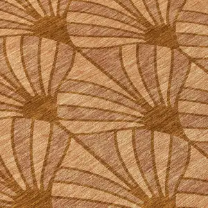 Photo of Rust Beige And Orange Seashell Washable Indoor Outdoor Area Rug