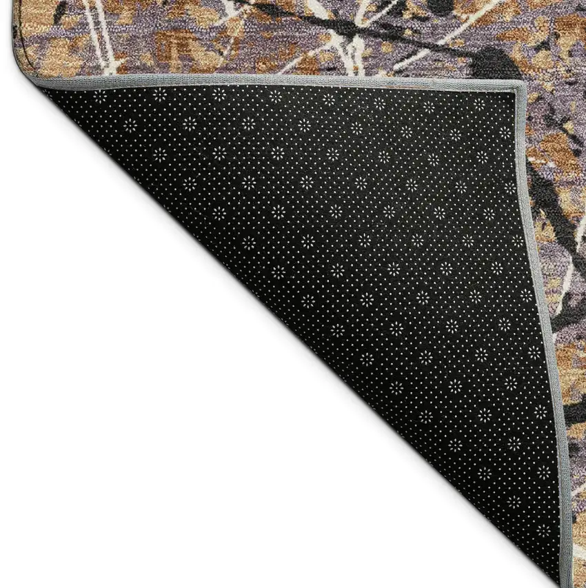 Rust Black And Ivory Abstract Washable Indoor Outdoor Area Rug Photo 5