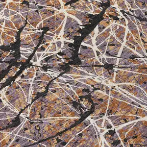 Photo of Rust Black And Ivory Abstract Washable Indoor Outdoor Area Rug