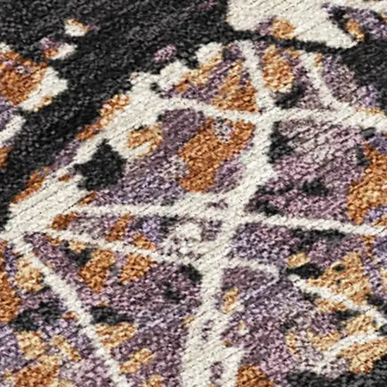 Rust Black And Ivory Abstract Washable Indoor Outdoor Area Rug Photo 2