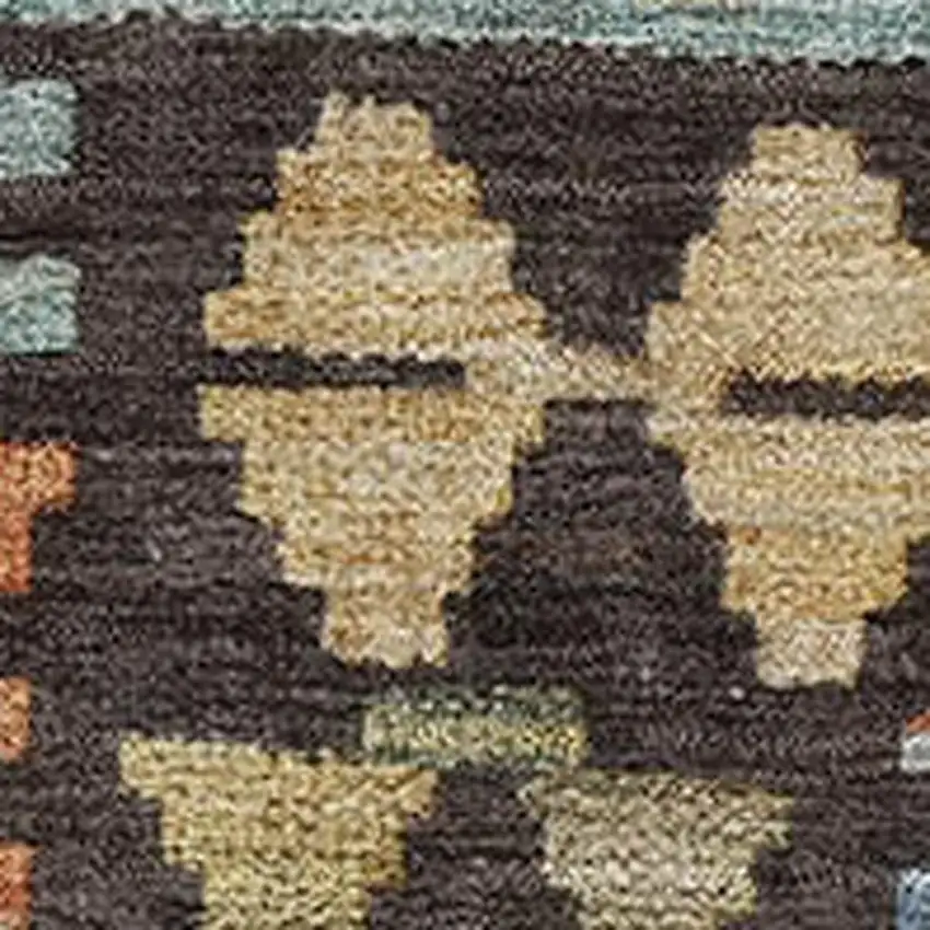 Rust Blue And Beige Tribal Washable Area Rug With UV Protection Photo 3