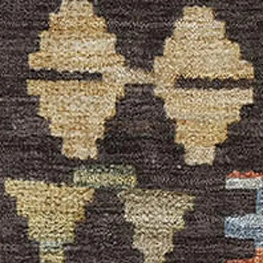 Rust Blue And Beige Tribal Washable Area Rug With UV Protection Photo 3