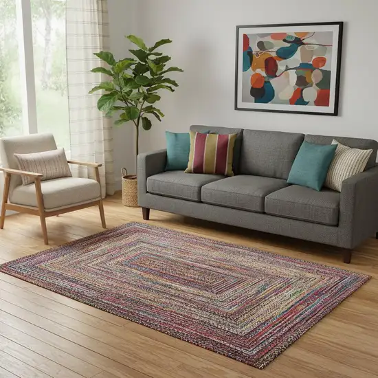 Rust Blue And Gold Geometric Washable Area Rug With UV Protection Photo 2