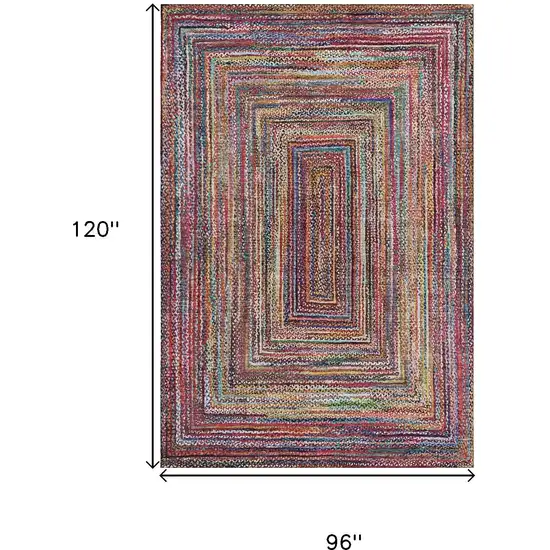 Rust Blue And Gold Geometric Washable Area Rug With UV Protection Photo 9