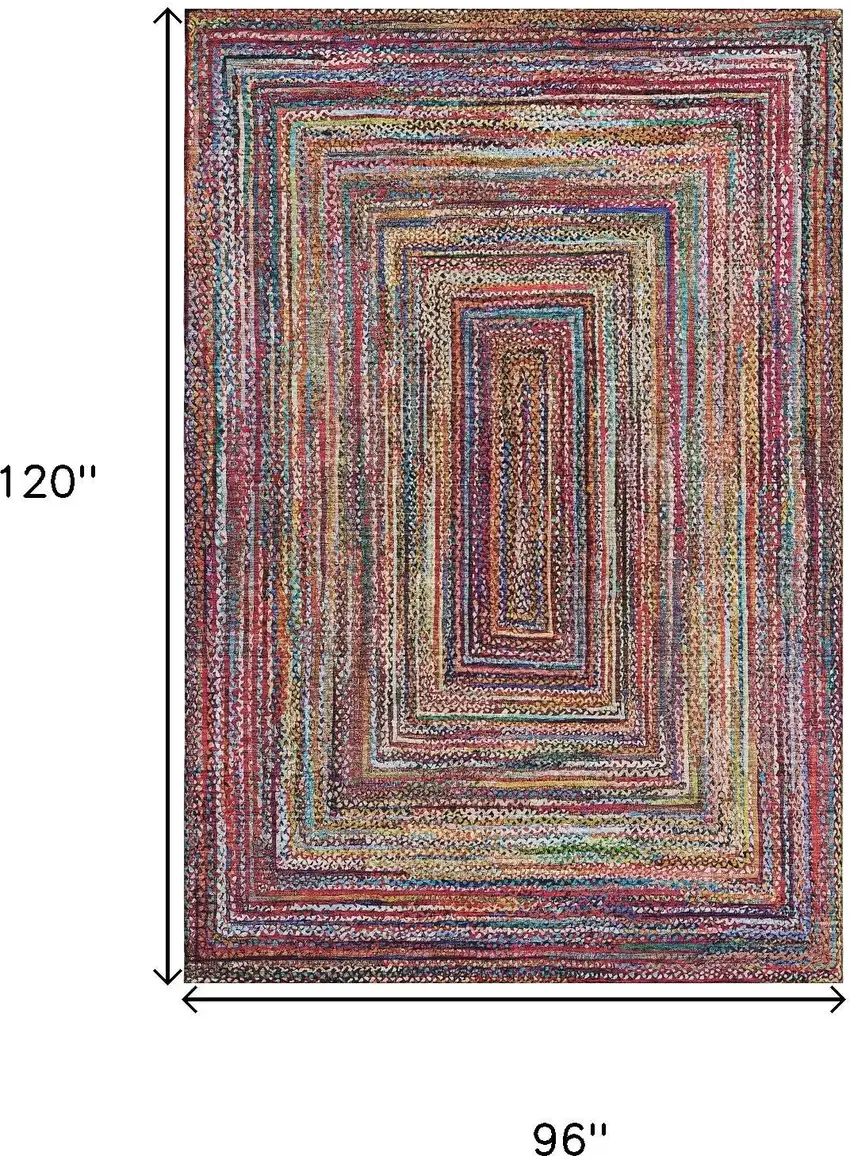 Rust Blue And Gold Geometric Washable Area Rug With UV Protection Photo 9