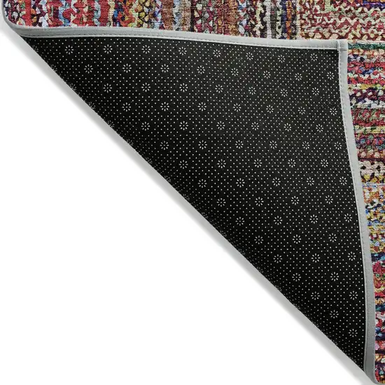 Rust Blue And Gold Geometric Washable Indoor Outdoor Area Rug Photo 7