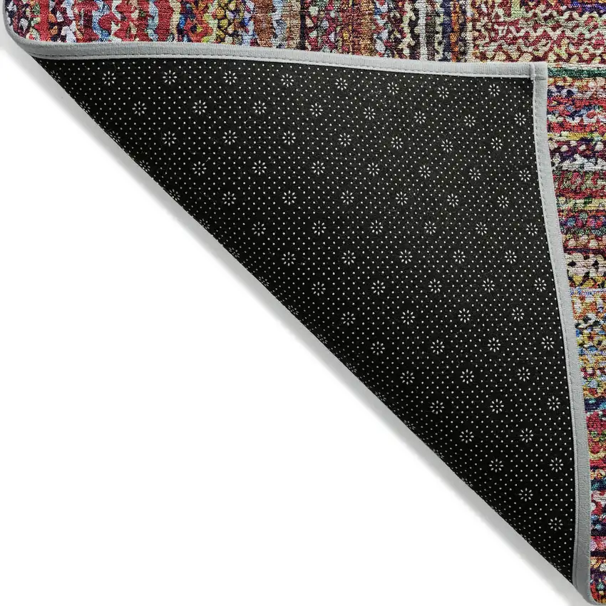 Rust Blue And Gold Geometric Washable Indoor Outdoor Area Rug Photo 7