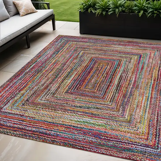 Rust Blue And Gold Geometric Washable Indoor Outdoor Area Rug Photo 2