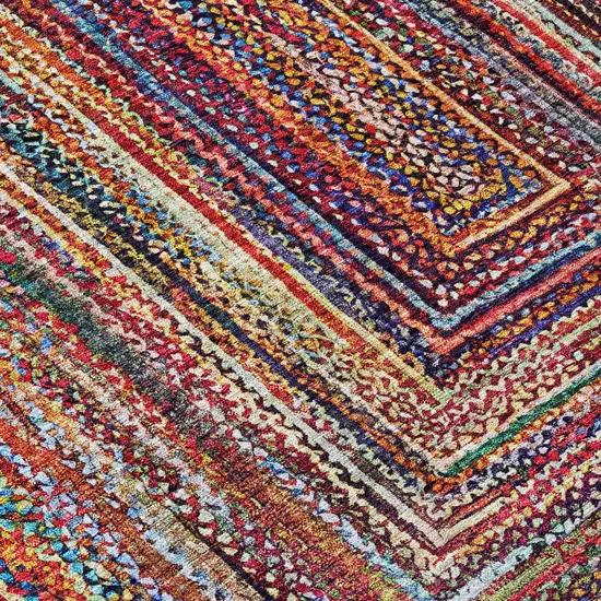 Rust Blue And Gold Geometric Washable Indoor Outdoor Area Rug Photo 6